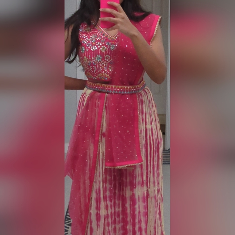 New Tie Dye Indian Palazzo Lengha Set